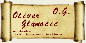 Oliver Glamočić vizit kartica